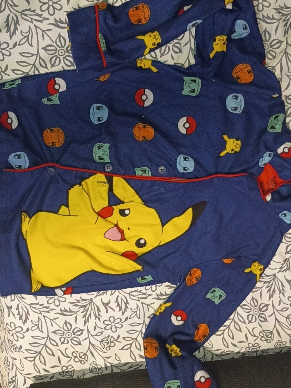 Kids Pikachu Blue Pajama Onesie - Pokémon Sleepwear
